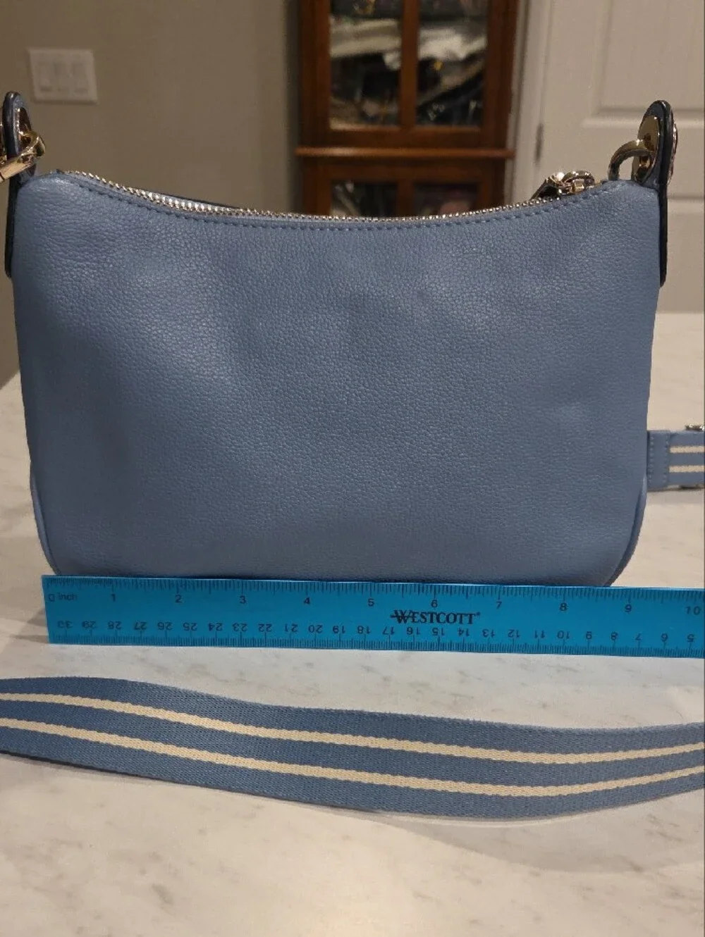 kate spade New York Powder Blue Leather Crossbody Bag with Gold Hardware